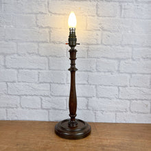 Load image into Gallery viewer, Antique Wood Lamp Base, Tall Wooden Lamp.
