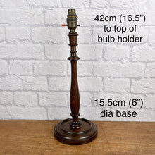 Load image into Gallery viewer, Antique Wood Lamp Base, Tall Wooden Lamp.
