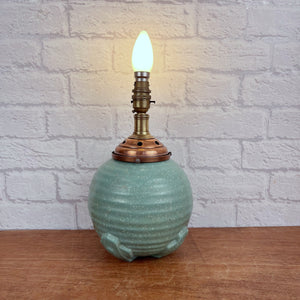 Art Deco Ceramic & Copper Lamp, Antique Beehive Lamp