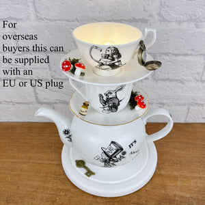 Alice In Wonderland Gift, Teapot Lamp.