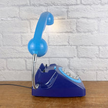 Load image into Gallery viewer, Retro Telephone Lamp Dark Blue / Sky Blue
