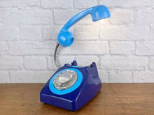 Load image into Gallery viewer, Retro Telephone Lamp Dark Blue / Sky Blue
