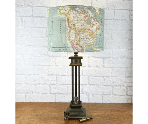 Vintage Bronze Lamp, Explorer Decor