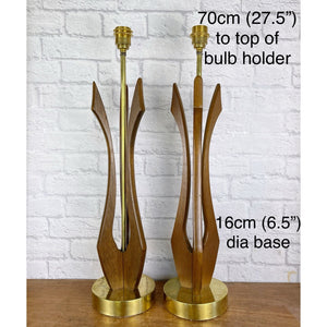 Pair Of Tall Mid Century Sculptural Table Lamps, Adrian Pearsall, Modeline.