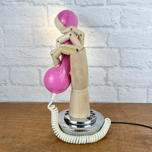 Retro Telephone Handset Lamp Pale Pink