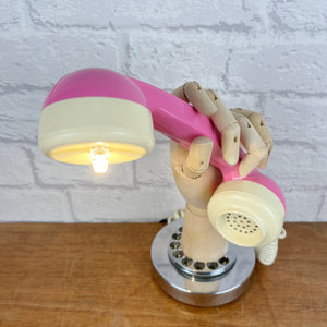 Retro Telephone Handset Lamp Pale Pink