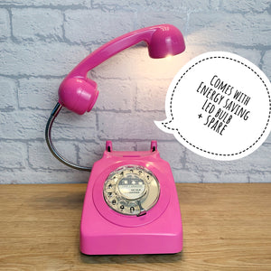 Retro Telephone Lamp Hot Pink