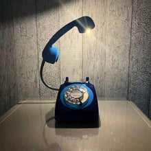 Load image into Gallery viewer, Retro Telephone Lamp Dark Blue / Sky Blue
