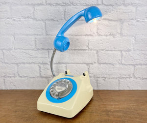 Retro Telephone Lamp Cream / Sky Blue