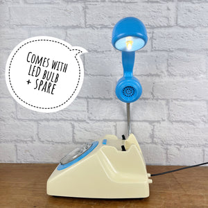 Retro Telephone Lamp Cream / Sky Blue