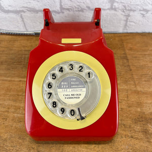 Red & Mustard Desk Lamp, Quirky Telephone Lamp