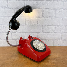 Load image into Gallery viewer, Retro Telephone Lamp Red &amp; Black
