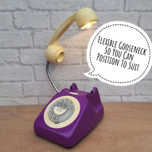 Purple Desk Lamp, Quirky Retro Gift.