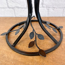 Load image into Gallery viewer, Vintage French Glass &amp; Wrought Iron Lamp
