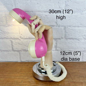 Retro Telephone Handset Lamp Pale Pink