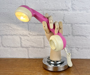 Retro Telephone Handset Lamp Pale Pink