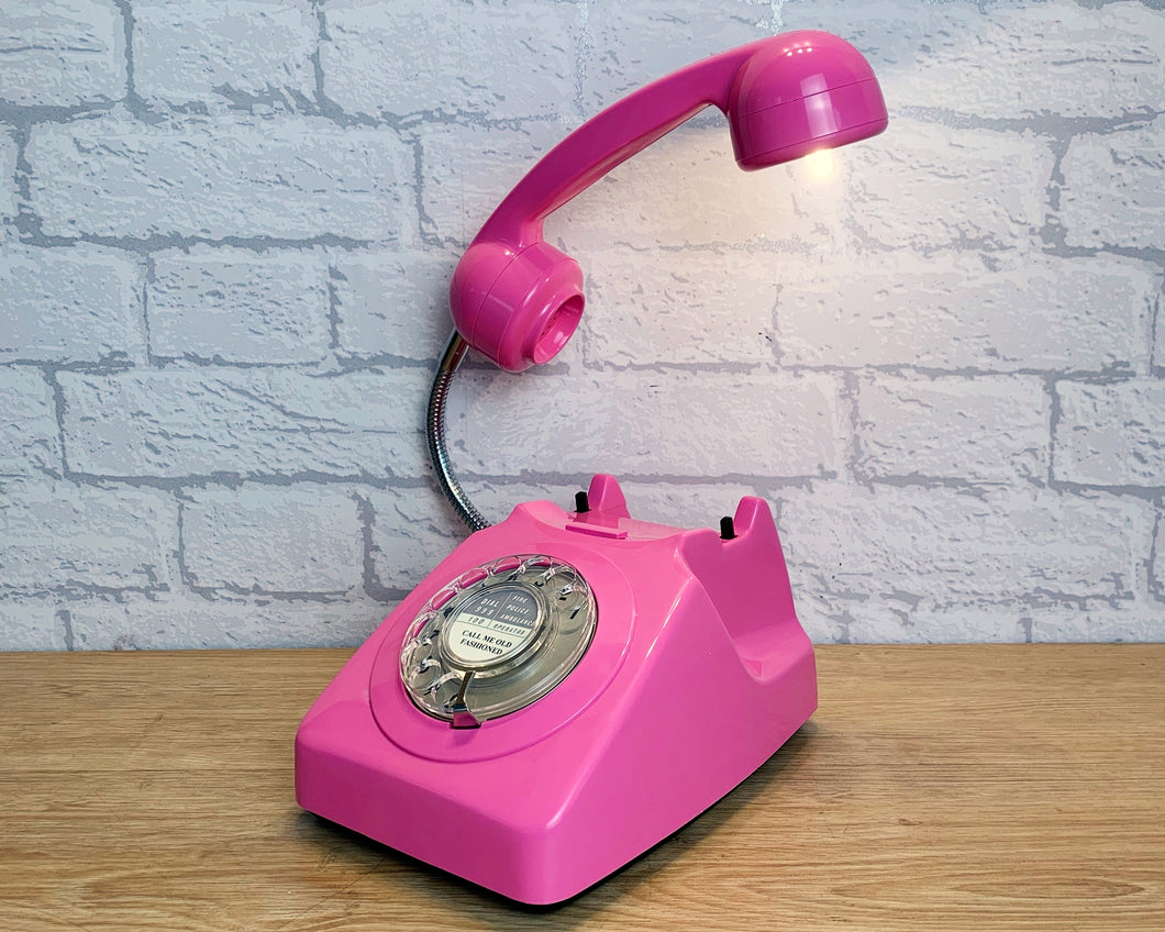 Retro Telephone Lamp Hot Pink