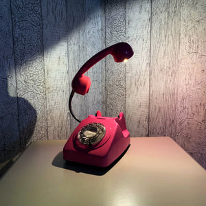 Retro Telephone Lamp Hot Pink