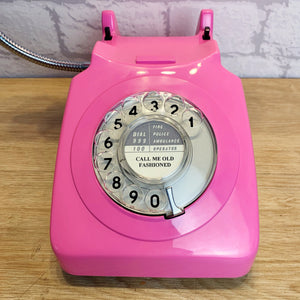 Retro Telephone Lamp Hot Pink