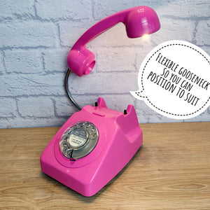 Retro Telephone Lamp Hot Pink