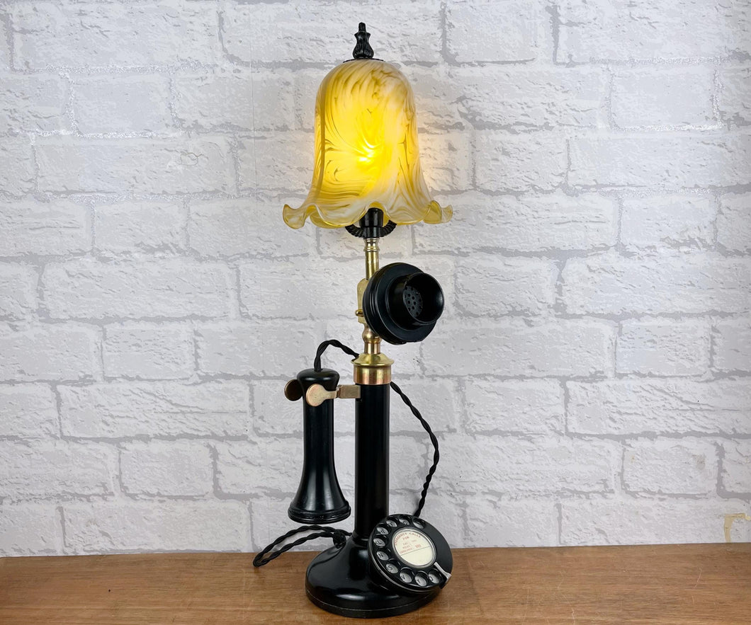 Vintage Candlestick Telephone Lamp.