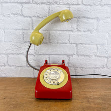 Load image into Gallery viewer, Red &amp; Mustard Desk Lamp, Quirky Telephone Lamp
