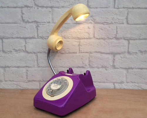 Purple Desk Lamp, Quirky Retro Gift.