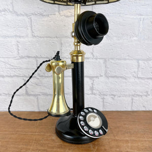 Antique Candlestick Telephone Lamp.