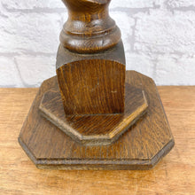 Load image into Gallery viewer, Antique Barley Twist Wood Lamp, Large Oak Lamp Base.
