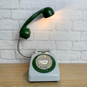 Grey & Green Desk Lamp, Office Decor.