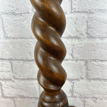 Load image into Gallery viewer, Antique Barley Twist Wood Lamp, Large Oak Lamp Base.
