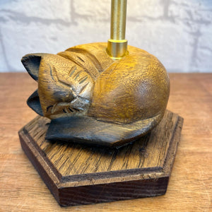 Wooden Cat Lamp, Cat Lover Gift