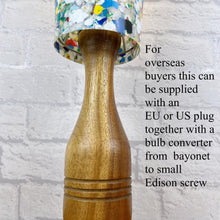 Load image into Gallery viewer, 70’s Wood Lamp With Psychedelic Shade.
