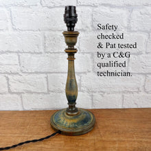 Load image into Gallery viewer, Turned Wood Lamp Base, Antique Wooden Lamp
