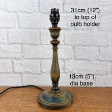 Load image into Gallery viewer, Turned Wood Lamp Base, Antique Wooden Lamp
