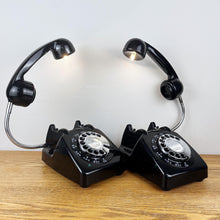 Load image into Gallery viewer, Pair Of Retro Black Telephone Bedside Lamps.
