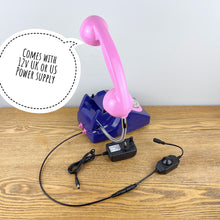 Load image into Gallery viewer, Dark Blue &amp; Pink Desk Lamp.
