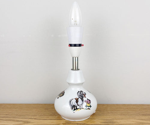 Vintage Pony Ceramic Lamp, Norman Thelwell Ponies.