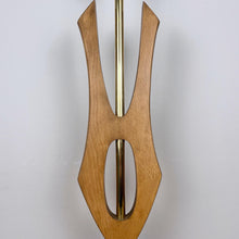 Load image into Gallery viewer, Mid Century Modern Lamp Base, Sculptural Danish Teak &amp; Brass Lamp.

