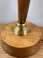 Load image into Gallery viewer, Mid Century Modern Lamp Base, Sculptural Danish Teak &amp; Brass Lamp.
