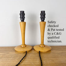 Load image into Gallery viewer, Pair Of Vintage Light Wood Lamps

