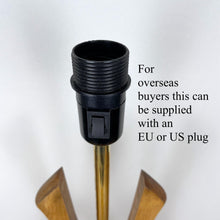 Load image into Gallery viewer, Mid Century Modern Lamp Base, Sculptural Danish Teak &amp; Brass Lamp.
