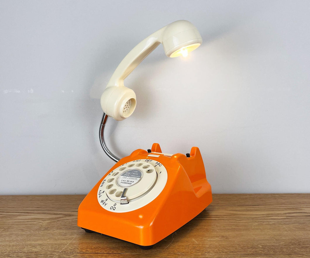 Orange Desk Lamp, Retro Telephone Lamp.