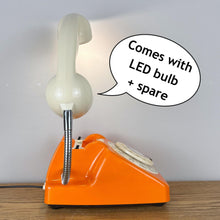 Load image into Gallery viewer, Orange Desk Lamp, Retro Telephone Lamp.
