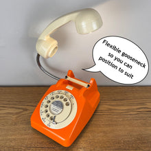 Load image into Gallery viewer, Orange Desk Lamp, Retro Telephone Lamp.
