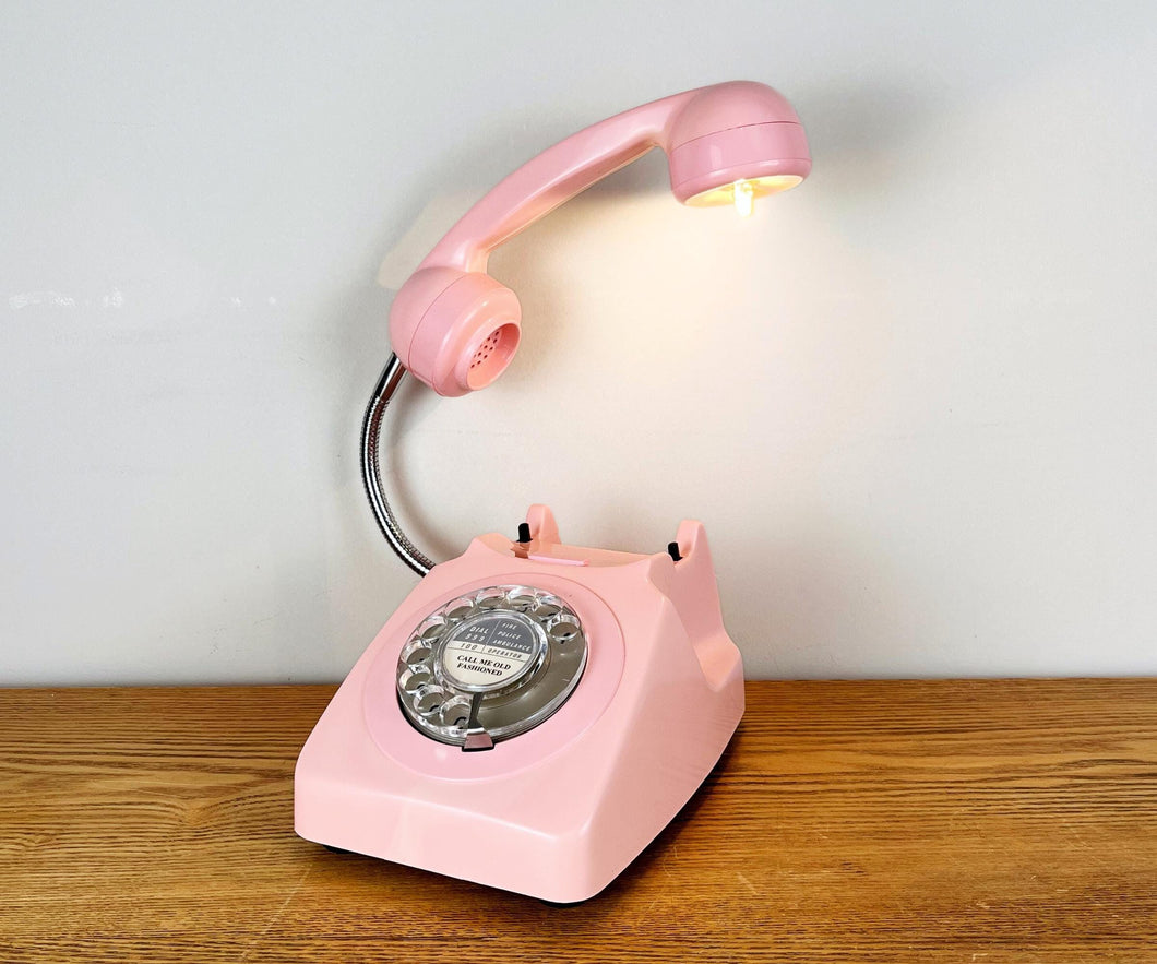 Soft Pink Desk Lamp, Retro Girly Gift.