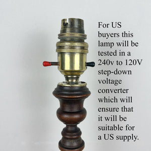 Wooden Lamp Base Antique, Fruit Wood Lamp