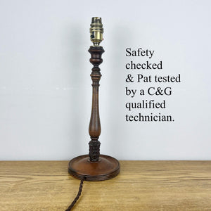 Wooden Lamp Base Antique, Fruit Wood Lamp