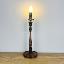 Load image into Gallery viewer, Wooden Lamp Base Antique, Fruit Wood Lamp
