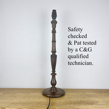 Load image into Gallery viewer, Tall Antique Carved Wooden Lamp.

